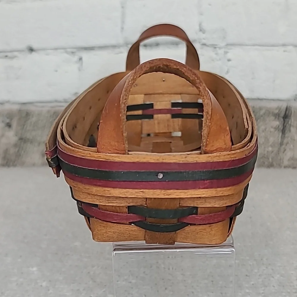 Gerald Henn Vintage 1995 “Workshop” Basket with Leather Strap Handles